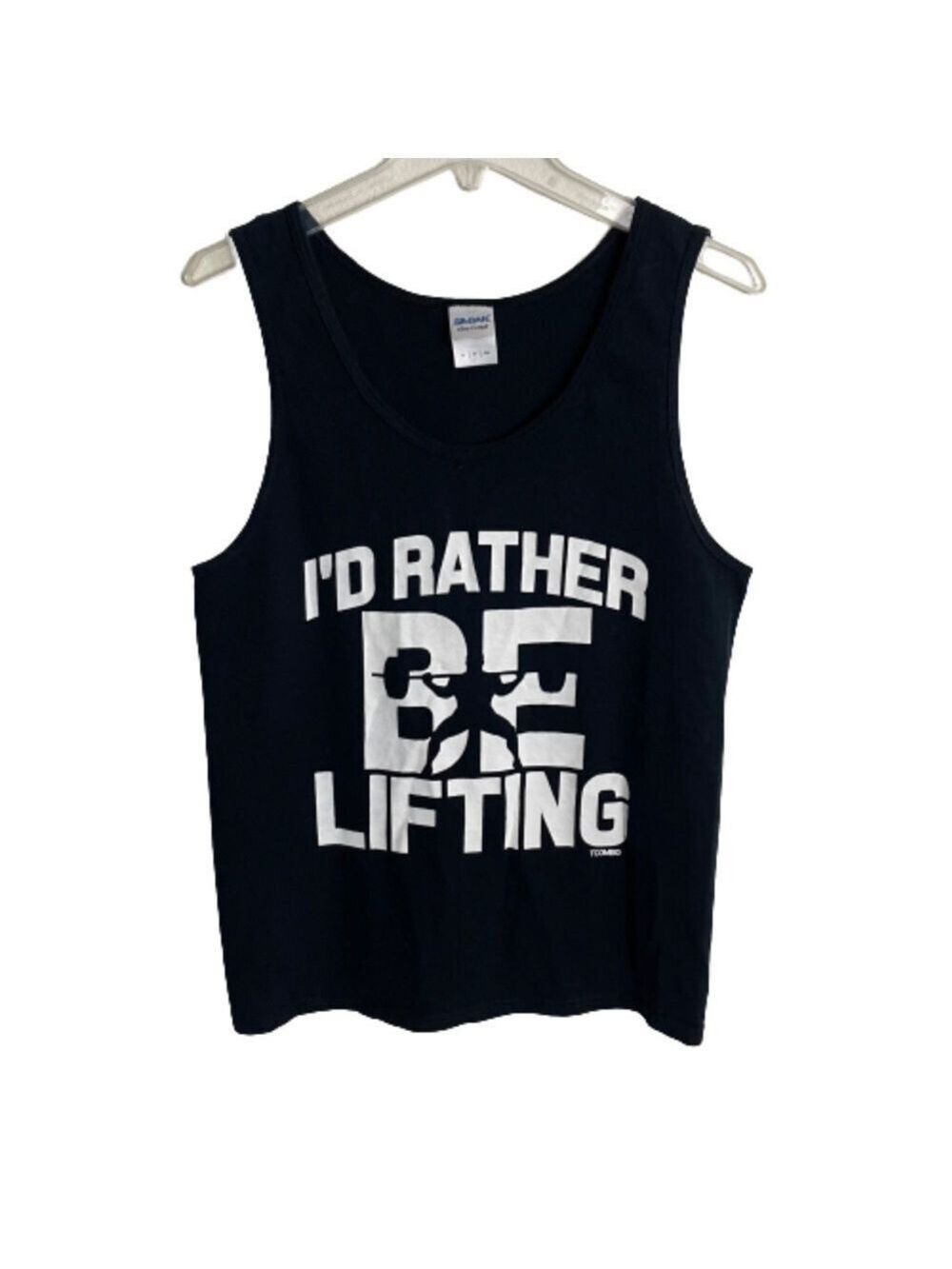 Men’s Gildan I’d Rather Be Lifting Black Muscle Tank Top Size Small!